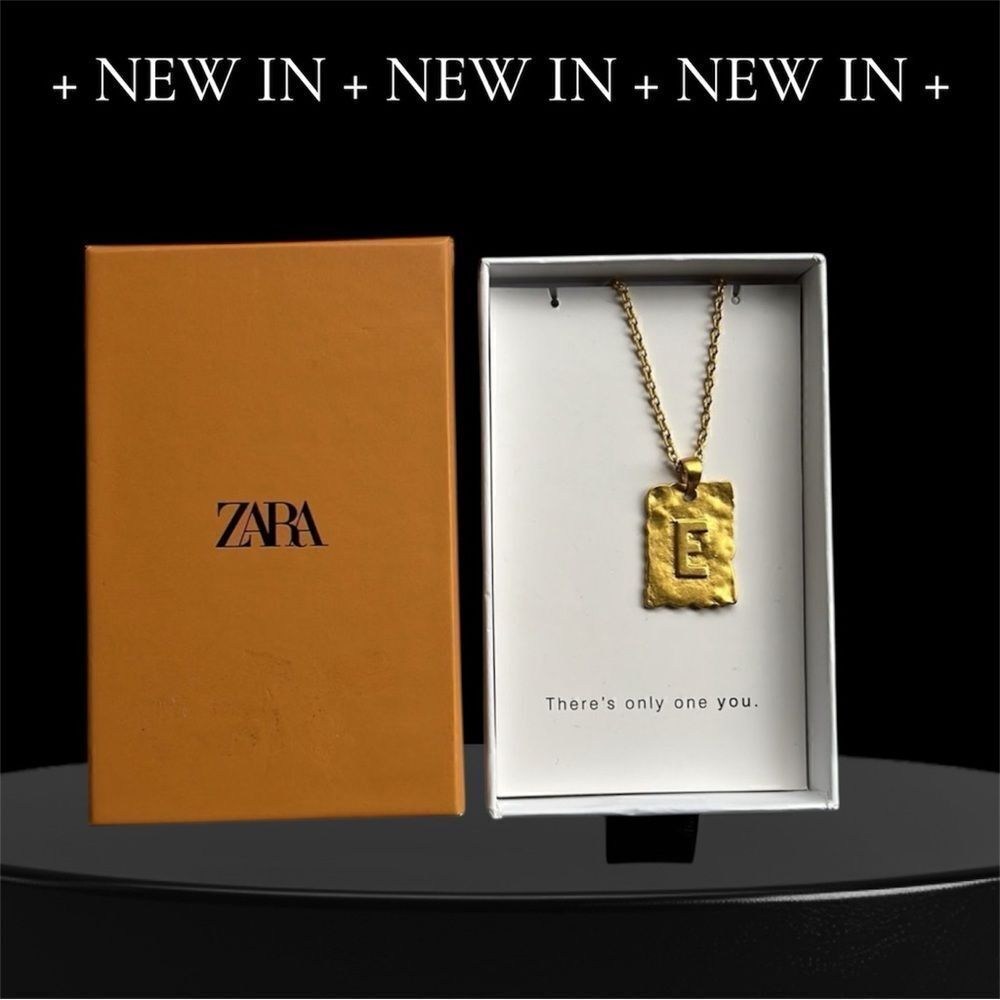 Zara Letter E Brass Necklaces & Pendants